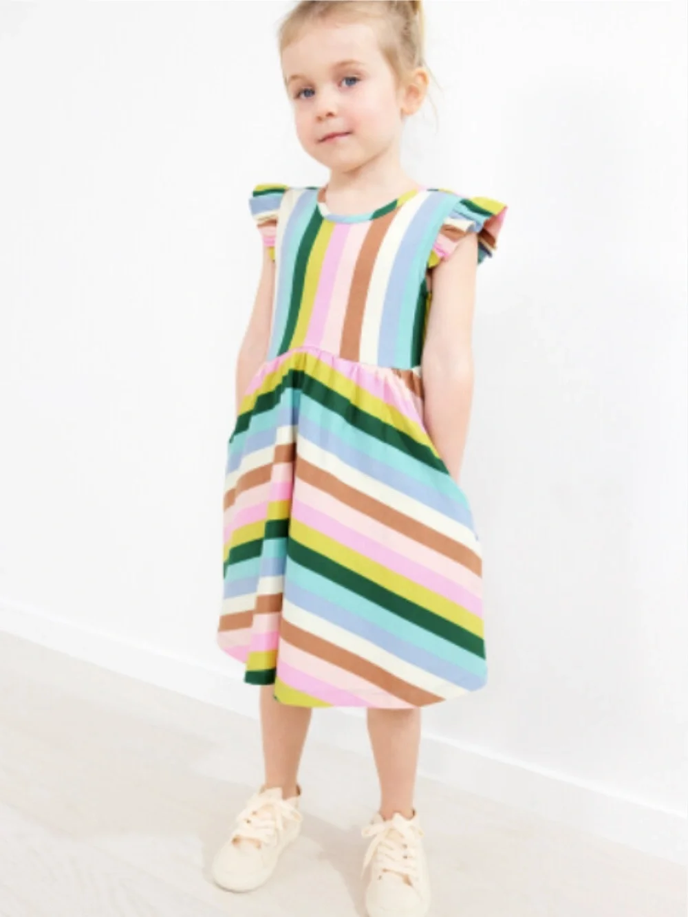 Hanna Andersson Colorful Striped Soft Skater Dress
